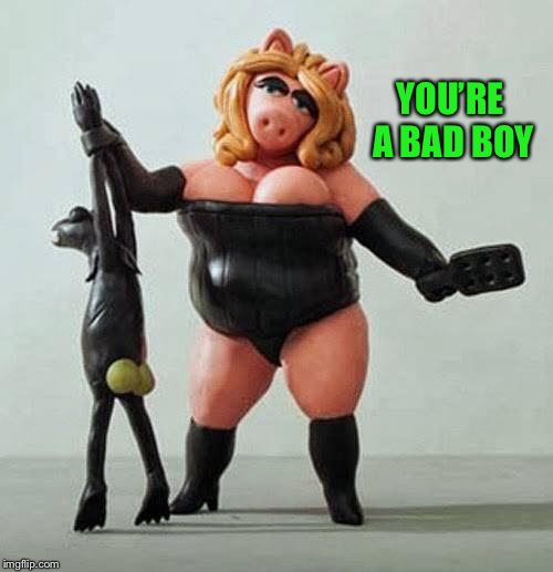 piggy bdsm | YOU’RE A BAD BOY | image tagged in piggy bdsm | made w/ Imgflip meme maker