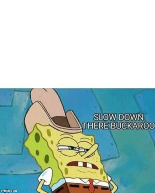 Slow down there buckaroo | . | image tagged in slow down there buckaroo | made w/ Imgflip meme maker