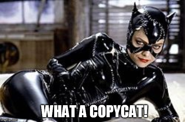 Catwoman | WHAT A COPYCAT! | image tagged in catwoman | made w/ Imgflip meme maker