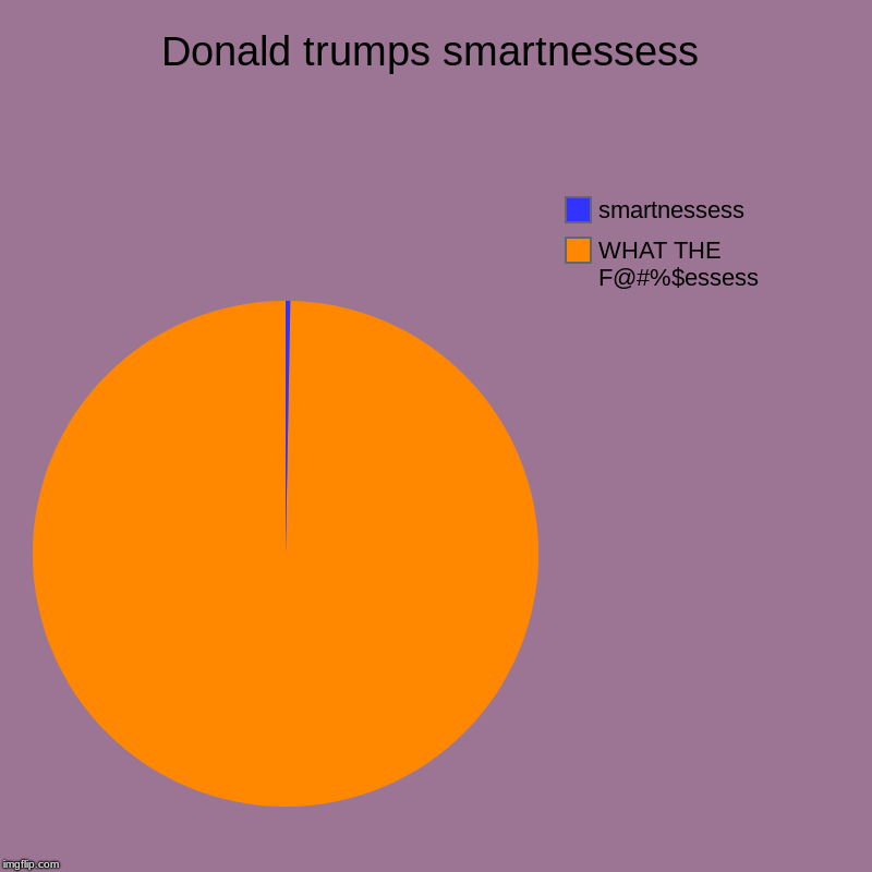 Donald trumps smartnessess | WHAT THE F@#%$essess, smartnessess | image tagged in charts,pie charts | made w/ Imgflip chart maker