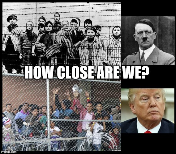 A Matter of Degree...Can we turn around? | HOW CLOSE ARE WE? | image tagged in adolf hitler,refugees,border wall,secure the border,danger | made w/ Imgflip meme maker