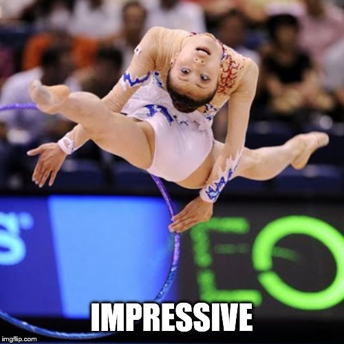 Gymnast | IMPRESSIVE | image tagged in gymnast | made w/ Imgflip meme maker