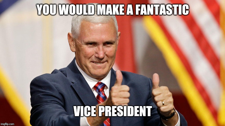 MIKE PENCE FOR PRESIDENT | YOU WOULD MAKE A FANTASTIC VICE PRESIDENT | image tagged in mike pence for president | made w/ Imgflip meme maker