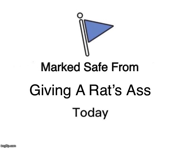Marked Safe From Meme | Giving A Rat’s Ass | image tagged in memes,marked safe from | made w/ Imgflip meme maker