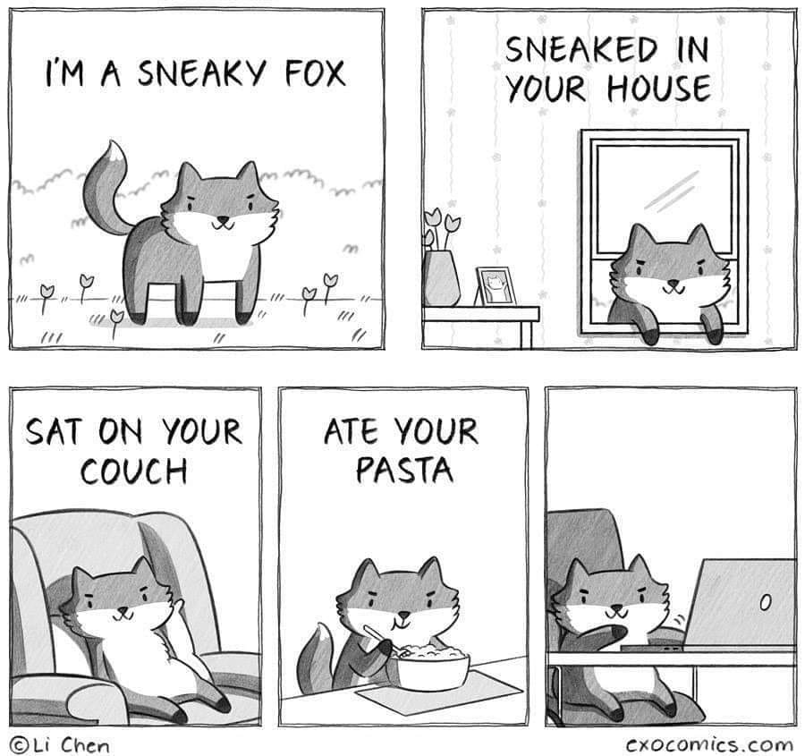 High Quality Sneaky Fox Blank Meme Template