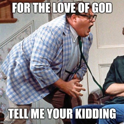 Chris Farley For the love of god | FOR THE LOVE OF GOD TELL ME YOUR KIDDING | image tagged in chris farley for the love of god | made w/ Imgflip meme maker