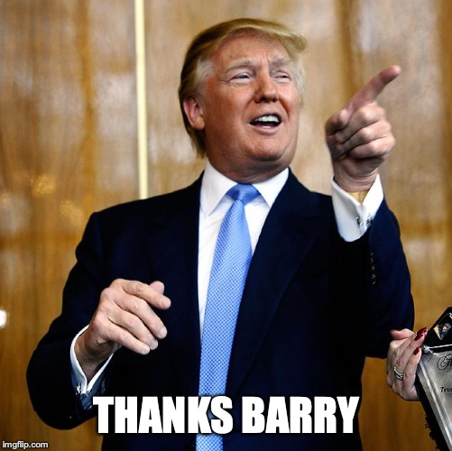 Donal Trump Birthday | THANKS BARRY | image tagged in donal trump birthday | made w/ Imgflip meme maker