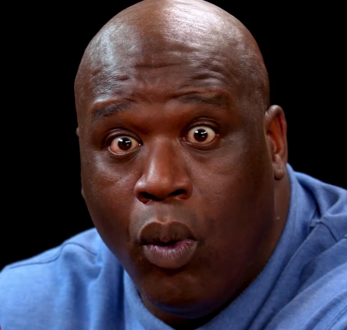 Shaquille o'neal hot wings o-face Blank Meme Template
