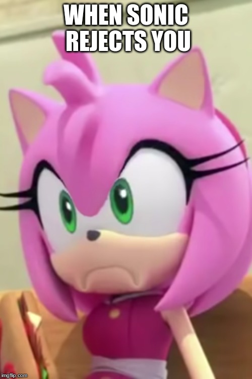 WHEN SONIC REJECTS YOU | image tagged in triggered amy | made w/ Imgflip meme maker