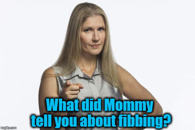 scolding mom | What did Mommy tell you about fibbing? | image tagged in scolding mom | made w/ Imgflip meme maker