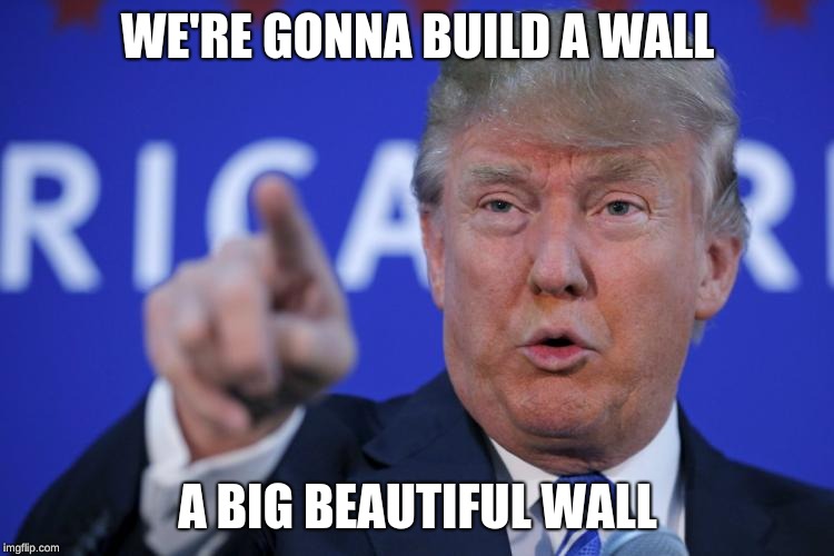 I will build a wall | WE'RE GONNA BUILD A WALL; A BIG BEAUTIFUL WALL | image tagged in i will build a wall | made w/ Imgflip meme maker