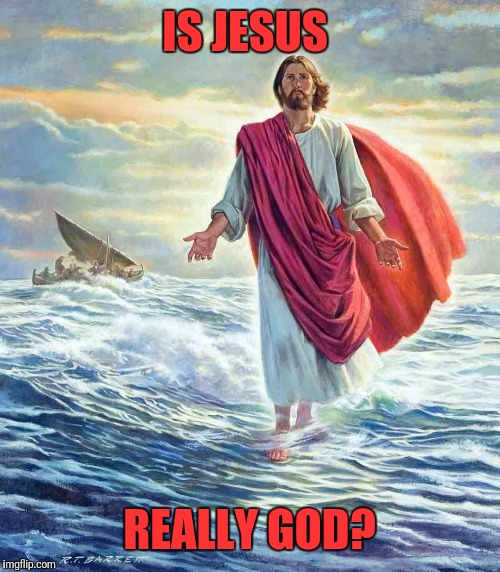Walking on Water | IS JESUS; REALLY GOD? | image tagged in walking on water | made w/ Imgflip meme maker