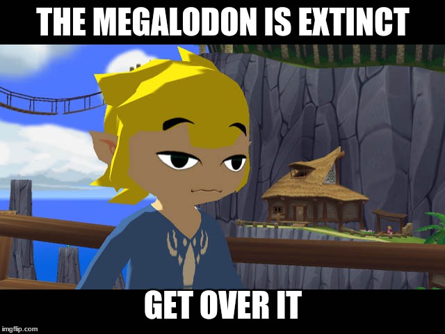 High Toon Link | THE MEGALODON IS EXTINCT; GET OVER IT | image tagged in high toon link | made w/ Imgflip meme maker