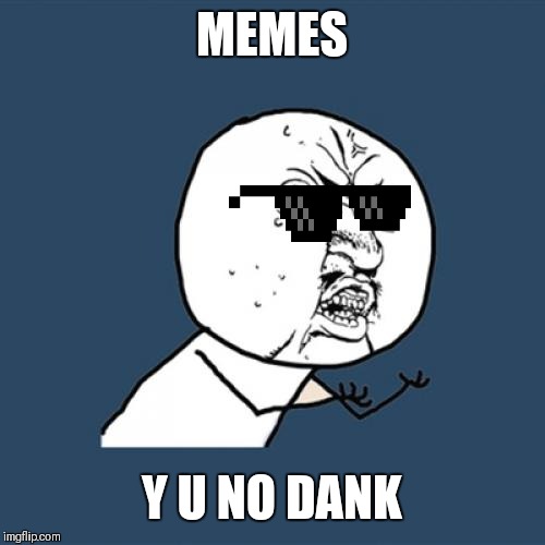 Y U No Meme | MEMES; Y U NO DANK | image tagged in memes,y u no | made w/ Imgflip meme maker