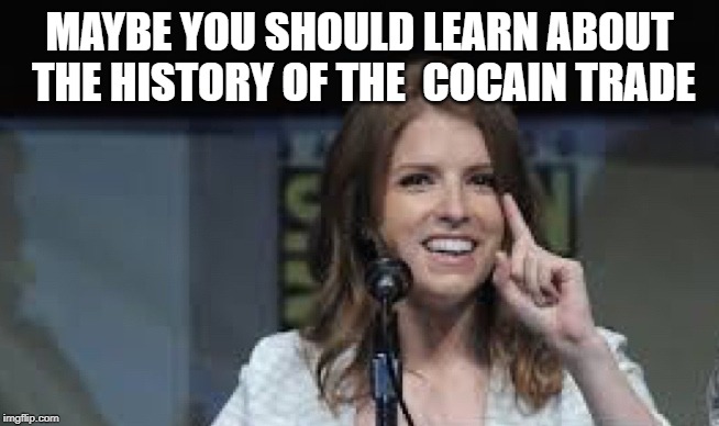 Condescending Anna | MAYBE YOU SHOULD LEARN ABOUT THE HISTORY OF THE  COCAIN TRADE | image tagged in condescending anna | made w/ Imgflip meme maker