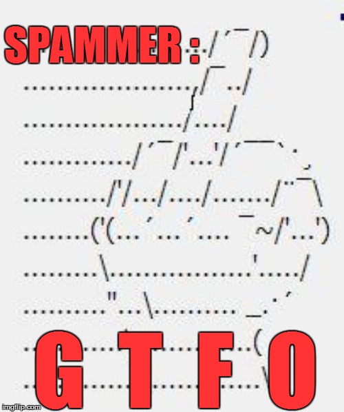 SPAMMER : G  T  F  O | made w/ Imgflip meme maker