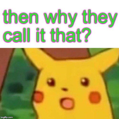 Surprised Pikachu Meme | then why they call it that? | image tagged in memes,surprised pikachu | made w/ Imgflip meme maker