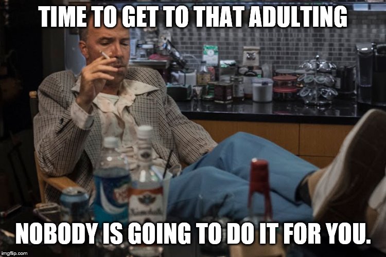 TIME TO GET TO THAT ADULTING NOBODY IS GOING TO DO IT FOR YOU. | made w/ Imgflip meme maker