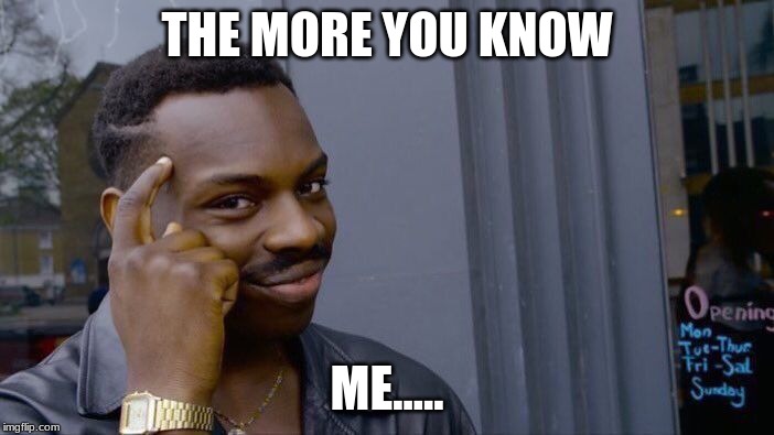 Roll Safe Think About It | THE MORE YOU KNOW; ME..... | image tagged in memes,roll safe think about it | made w/ Imgflip meme maker