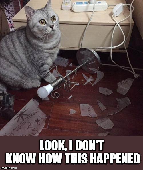 Ooops! | LOOK, I DON'T KNOW HOW THIS HAPPENED | image tagged in broken,accident,lamp,ooops | made w/ Imgflip meme maker