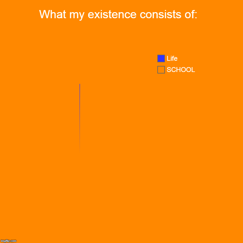 What my existence consists of:  | SCHOOL, Life | image tagged in charts,pie charts | made w/ Imgflip chart maker