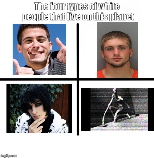 Blank Starter Pack | The four types of white people that live on this planet | image tagged in memes,blank starter pack | made w/ Imgflip meme maker