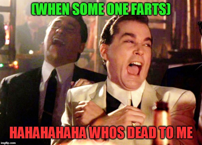 Good Fellas Hilarious Meme | (WHEN SOME ONE FARTS); HAHAHAHAHA WHOS DEAD TO ME | image tagged in memes,good fellas hilarious | made w/ Imgflip meme maker