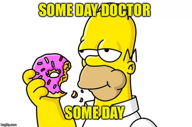 Homer Simpson Donut | SOME DAY DOCTOR SOME DAY | image tagged in homer simpson donut | made w/ Imgflip meme maker