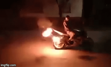 Bike flames | image tagged in gifs,vroom | made w/ Imgflip video-to-gif maker