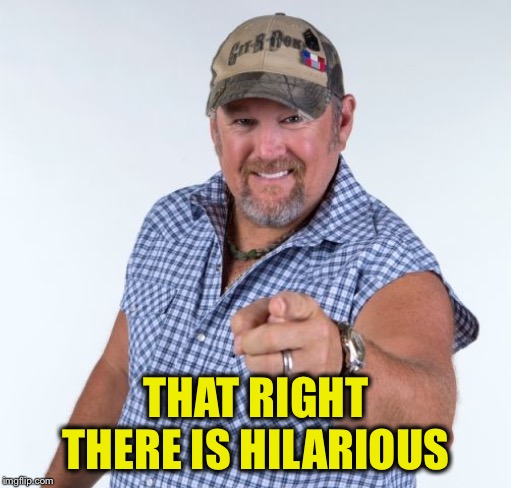 Larry the Cable Guy | THAT RIGHT THERE IS HILARIOUS | image tagged in larry the cable guy | made w/ Imgflip meme maker