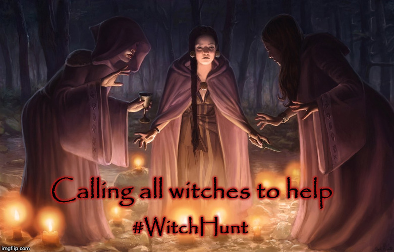#WitchHunt | Calling all witches to help; #WitchHunt | image tagged in witch hunt,donald trump,fbi investigation | made w/ Imgflip meme maker