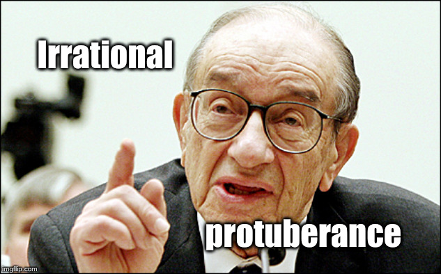 Alan Greenspan | Irrational; protuberance | image tagged in memes,alan greenspan | made w/ Imgflip meme maker