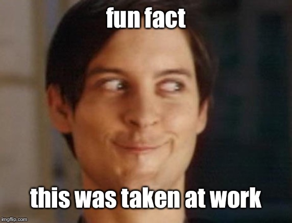 Spiderman Peter Parker Meme | fun fact this was taken at work | image tagged in memes,spiderman peter parker | made w/ Imgflip meme maker