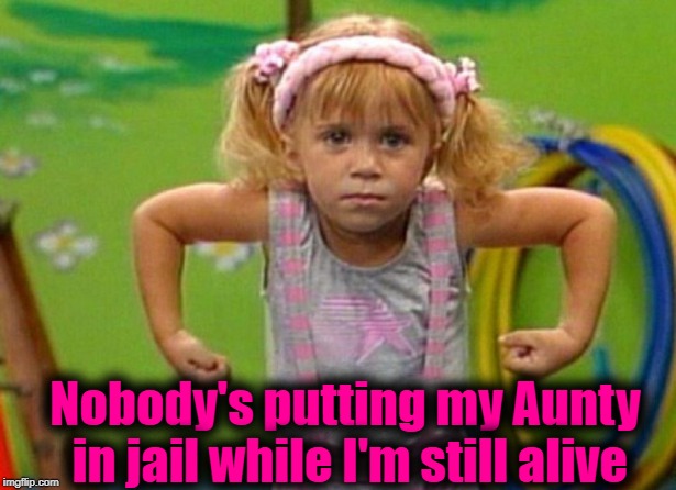 Nobody's putting my Aunty in jail while I'm still alive | made w/ Imgflip meme maker