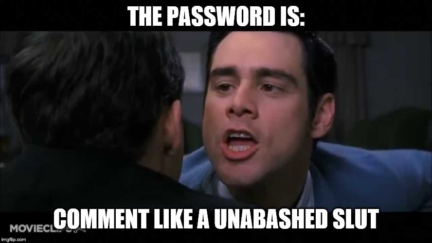 THE PASSWORD IS: COMMENT LIKE A UNABASHED S**T | made w/ Imgflip meme maker
