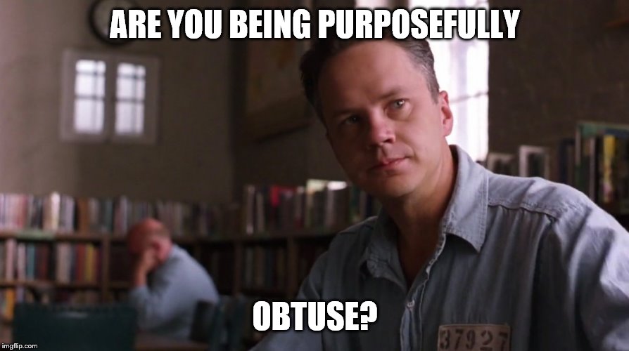 ARE YOU BEING PURPOSEFULLY OBTUSE? | made w/ Imgflip meme maker