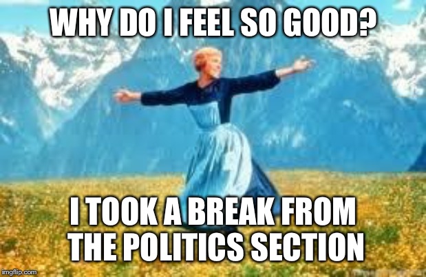Look At All These | WHY DO I FEEL SO GOOD? I TOOK A BREAK FROM THE POLITICS SECTION | image tagged in memes,look at all these | made w/ Imgflip meme maker