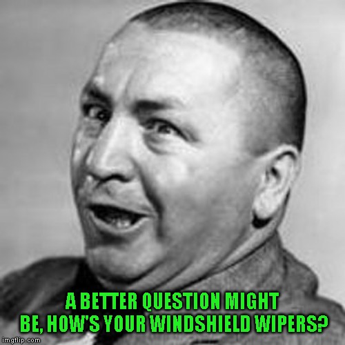 Curly | A BETTER QUESTION MIGHT BE, HOW'S YOUR WINDSHIELD WIPERS? | image tagged in curly | made w/ Imgflip meme maker