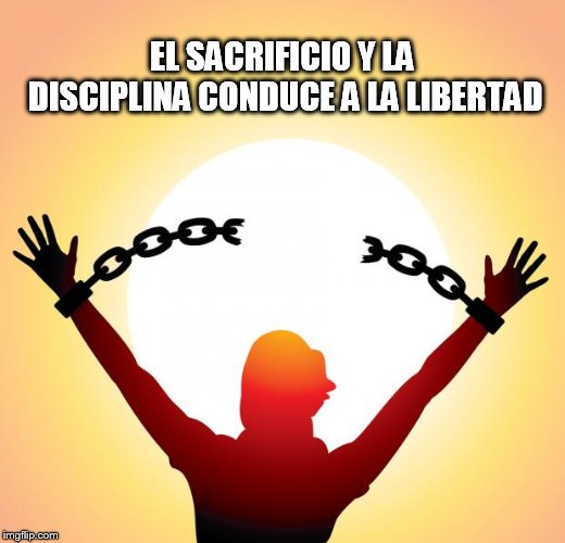 freedom | EL SACRIFICIO Y LA DISCIPLINA CONDUCE A LA LIBERTAD | image tagged in freedom | made w/ Imgflip meme maker