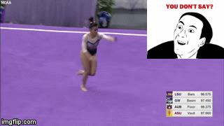 ... | I THINK SHE MIGHT BE HURT. | image tagged in gifs,gymnastic,you don't say | made w/ Imgflip video-to-gif maker