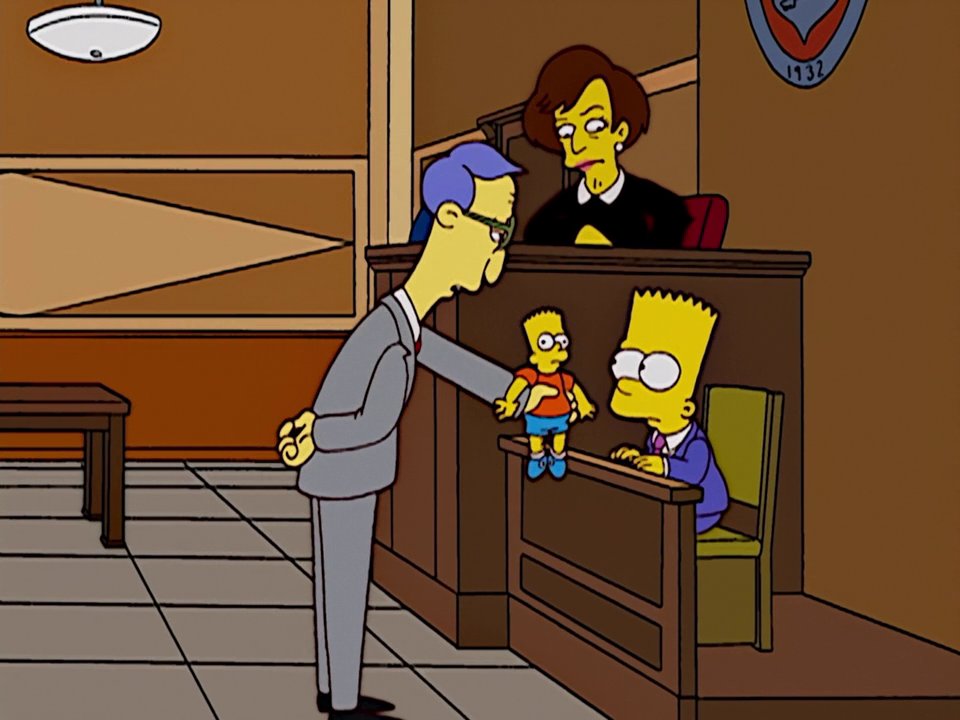 Bart Simpson testifies at court Blank Meme Template