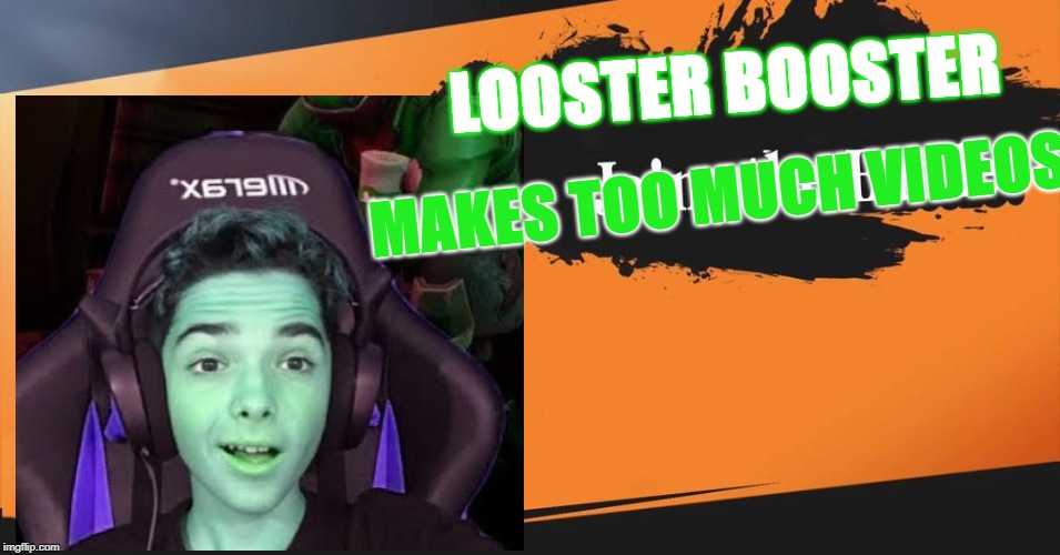 Smash Bros. | LOOSTER BOOSTER; MAKES TOO MUCH VIDEOS | image tagged in smash bros | made w/ Imgflip meme maker