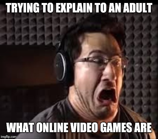 Gamers | TRYING TO EXPLAIN TO AN ADULT; WHAT ONLINE VIDEO GAMES ARE | image tagged in omg radio | made w/ Imgflip meme maker