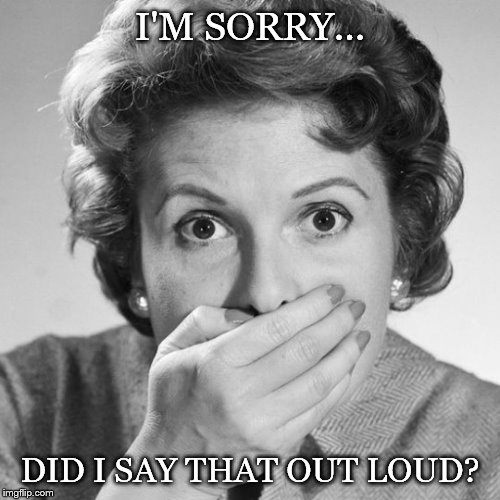 don't talk | I'M SORRY... DID I SAY THAT OUT LOUD? | image tagged in don't talk | made w/ Imgflip meme maker