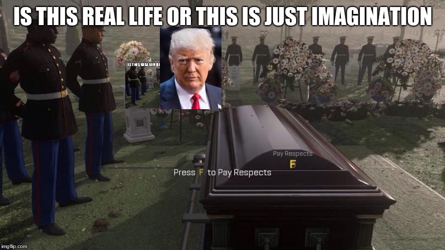 Press F to Pay Respects | IS THIS REAL LIFE OR THIS IS JUST IMAGINATION | image tagged in press f to pay respects | made w/ Imgflip meme maker