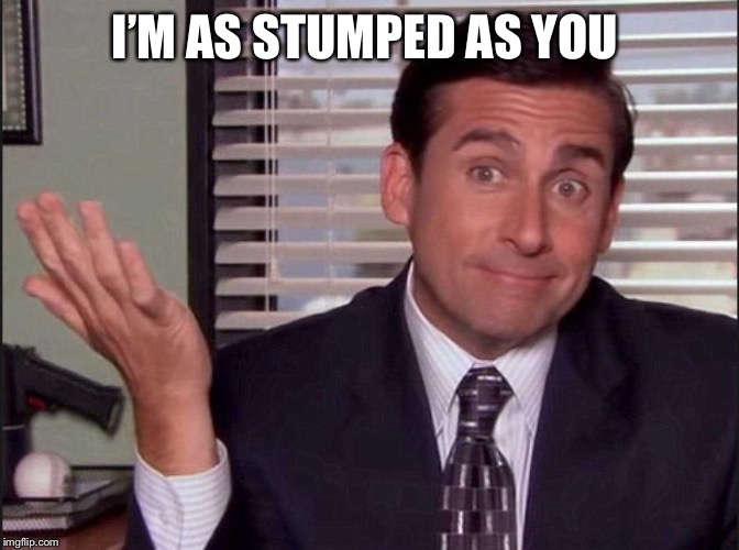 Michael Scott | I’M AS STUMPED AS YOU | image tagged in michael scott | made w/ Imgflip meme maker
