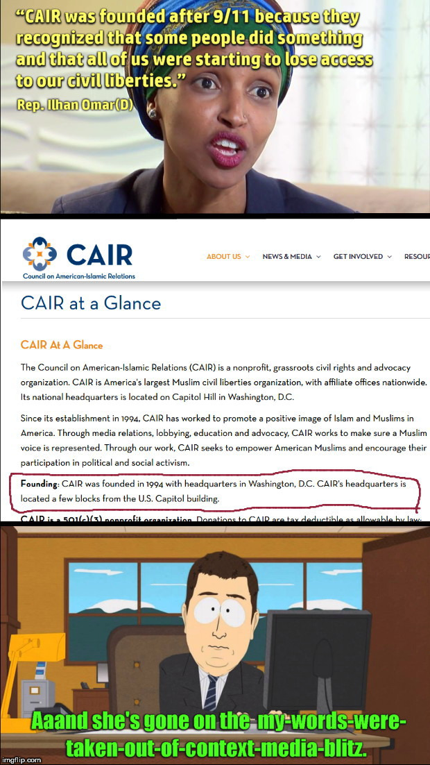 Aaand she's gone - Rep. Ilhan Omar | image tagged in aaand she's gone,ilhan omar,9/11,cair,lies | made w/ Imgflip meme maker