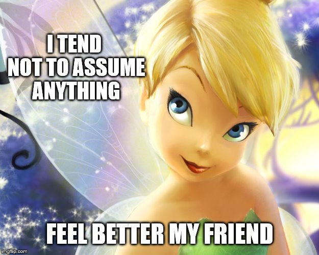 I TEND NOT TO ASSUME ANYTHING FEEL BETTER MY FRIEND | made w/ Imgflip meme maker