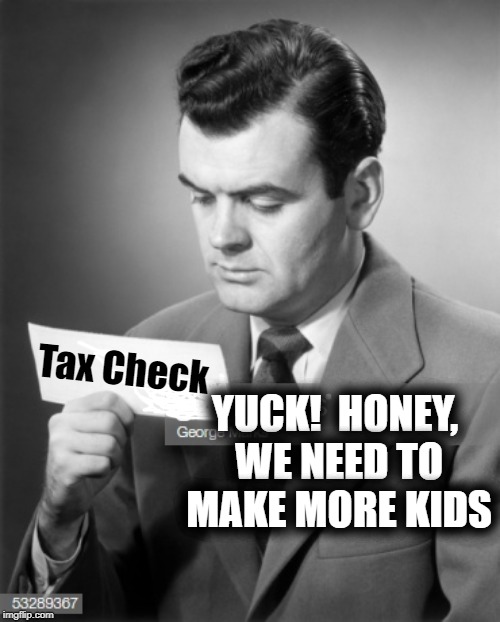 Tax Check YUCK!  HONEY, WE NEED TO MAKE MORE KIDS | made w/ Imgflip meme maker