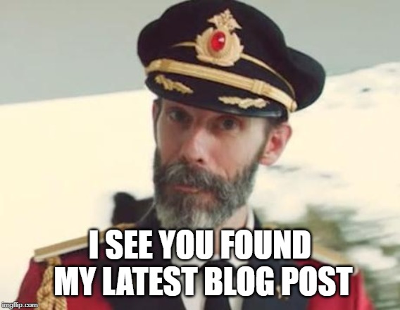 Captain Obvious | I SEE YOU FOUND MY LATEST BLOG POST | image tagged in captain obvious | made w/ Imgflip meme maker